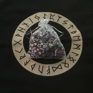 Black Drawstring Bag with Star and Moon Design